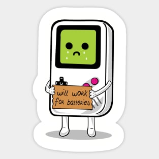 Will work for batteries Sticker